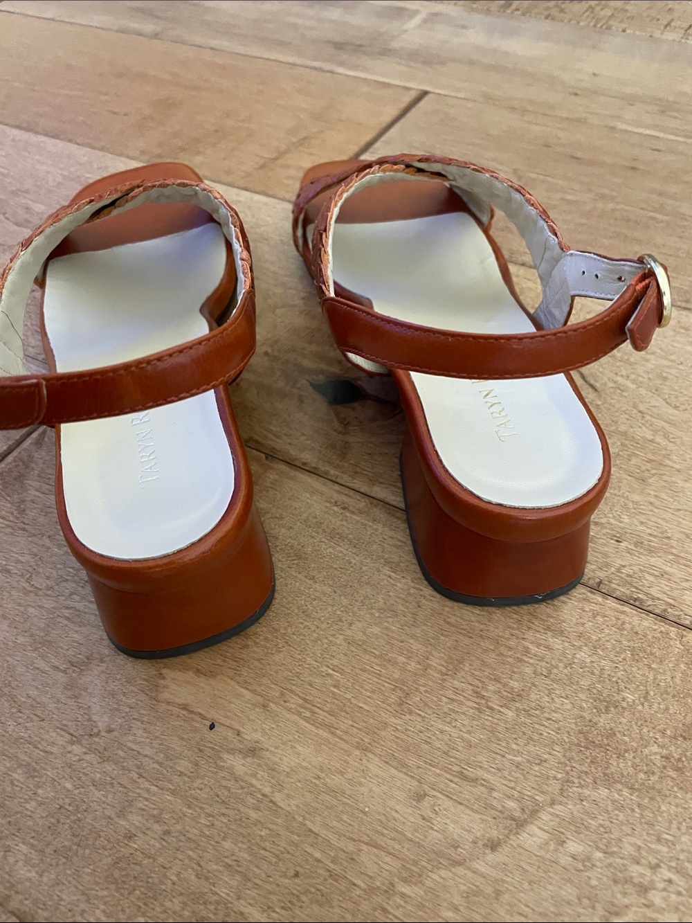 Taryn Rose Chestnut Braided Leather Slingback Sandals - Picture 4 of 8